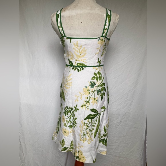 Loft summer floral green and yellow circle skirt mini/midi dress - Picture 2 of 5